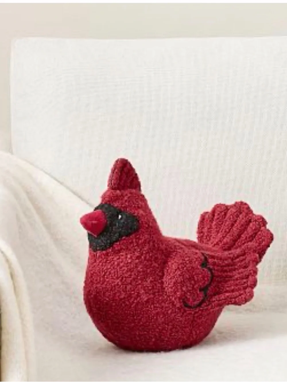 Pottery Barn Red Textured Cardinal Accent Pillow